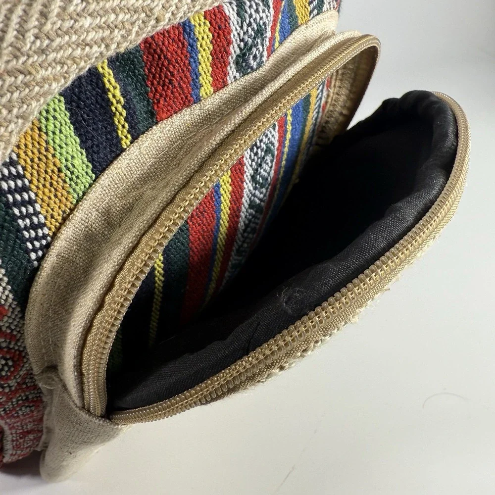 Himalayan Hemp THC Free Multi Color Small Handmade Backpack‎